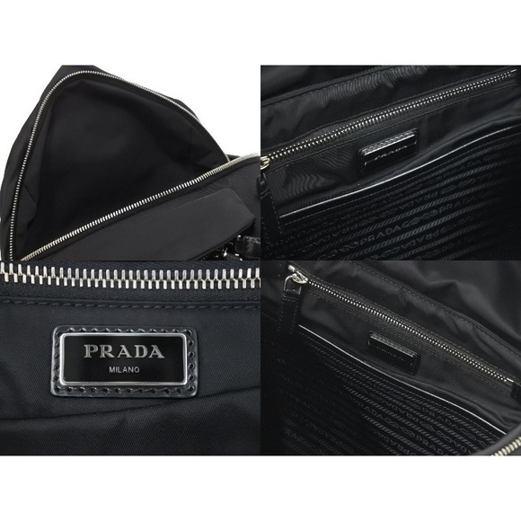 Prada Handbag Hobo Chignon Black Silver - Picture 7 of 10